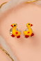 Heliophilia Silver Pendientes de Plata de Ley 925 Rojo, Plata y Amarillo